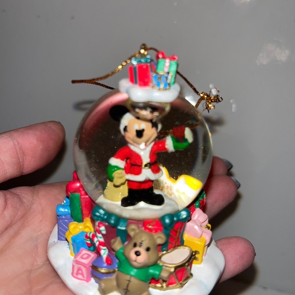 MICKEY Mouse Snow Globe Hanging Ornament Christmas Surrounded By Toys. Undated. - Picture 15 of 17